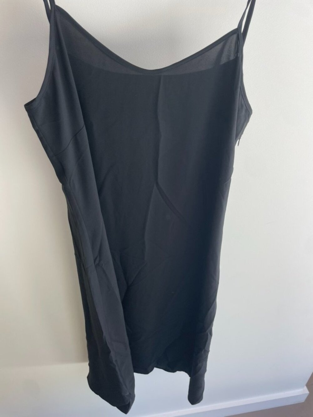Polen Poe Black Mini Slip Dress Spaghetti Strap Satin Style